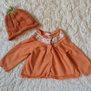 Gymboree Pumpkin Sweater and Hat